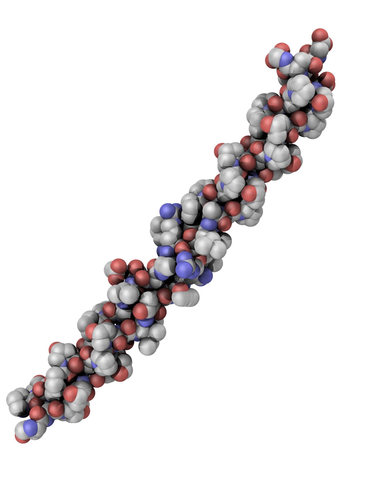 Structura moleculara compacta a colagenului - a se compara cu structura prezentata mai jos