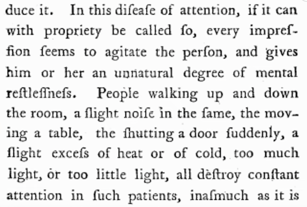  Excerpt from a paper written by Dr. Alexander Crichton in 1798, describing the emotional turmoil of distraction